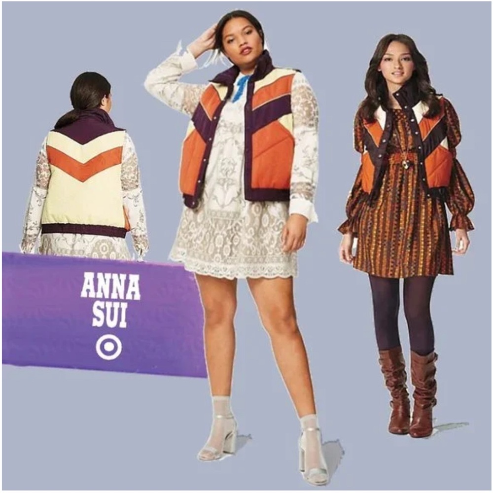 Anna Sui 20th Anniversary for Target Vibrant Patchwork Vest Medium EUC